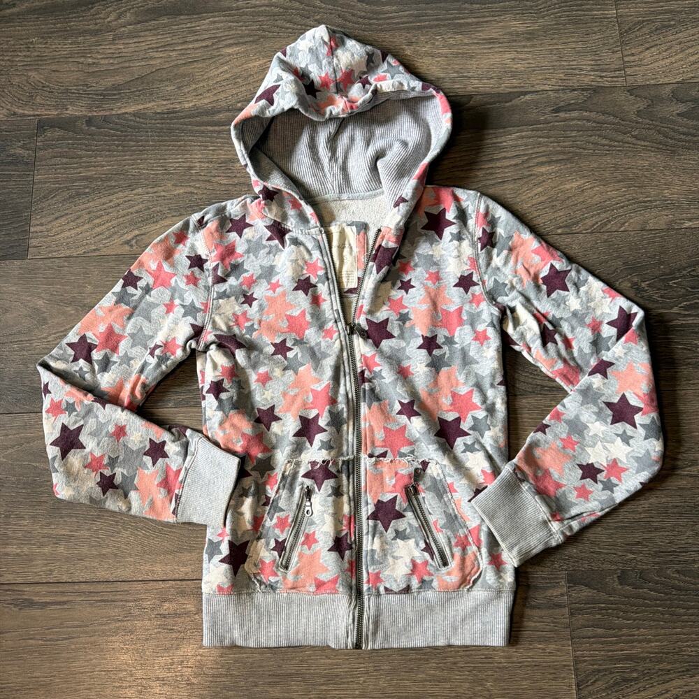 RARE Vintage 2000s Aeropostale Sz. S Star Print Zip Hoodie Y2K Preppy Retro